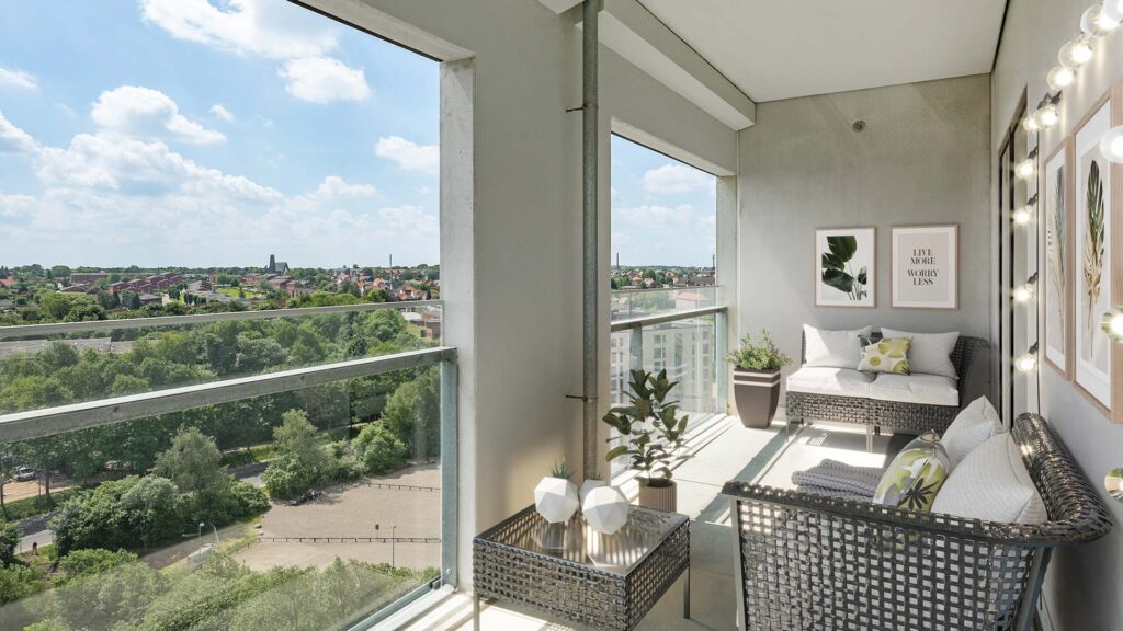 Hyggelig altan med flot udsigt